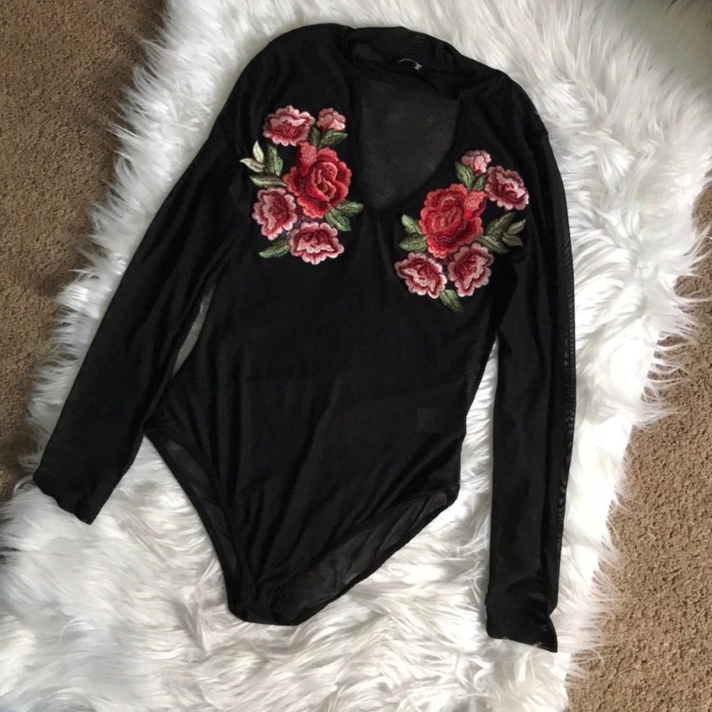 Black rose bodysuit